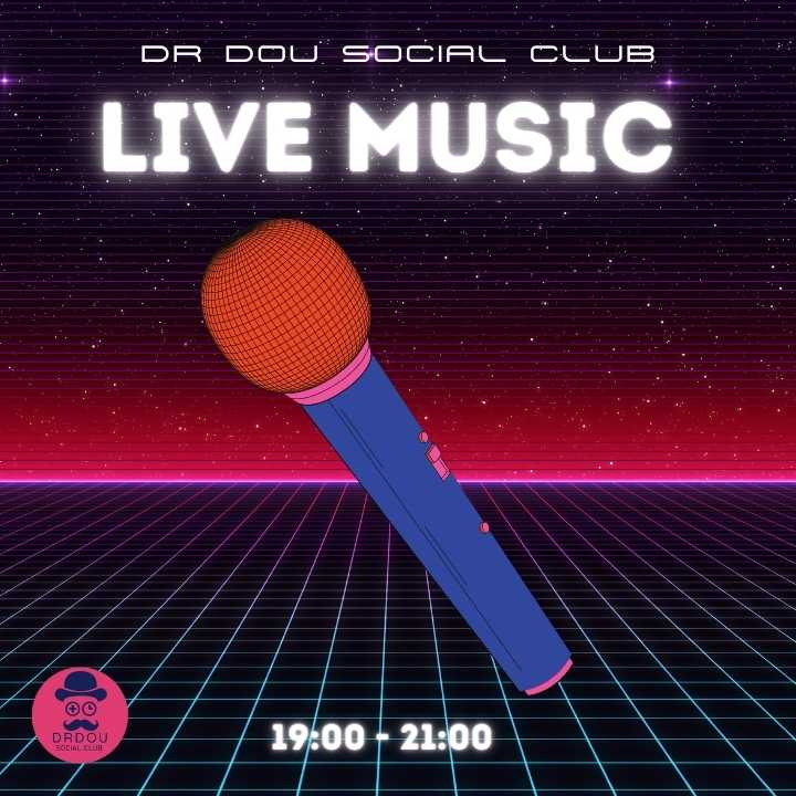 Poster of live music performance in Dr Dou social club.