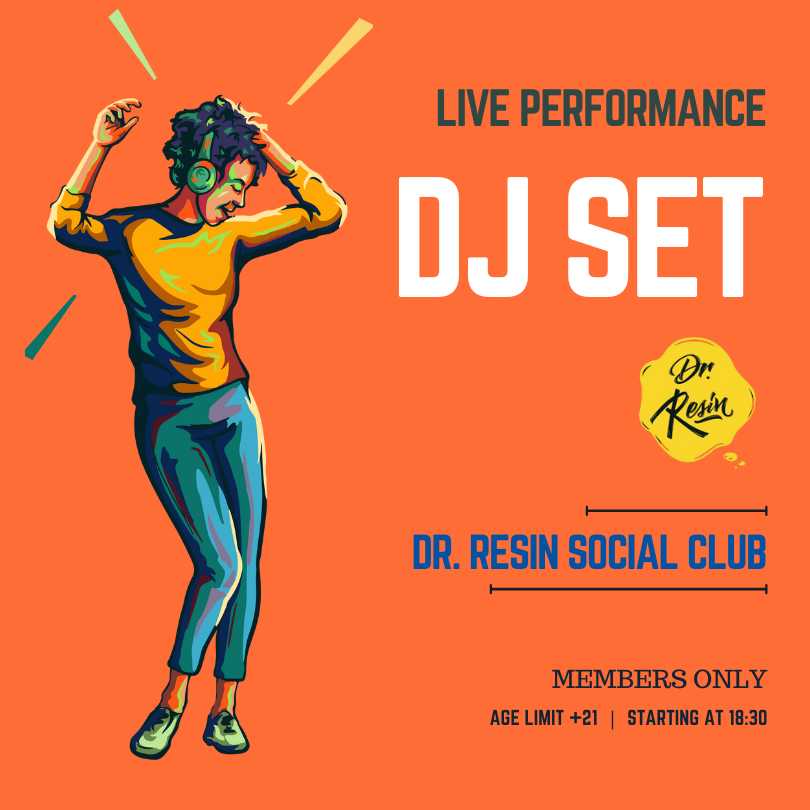 Poster d'une performance DJ live au Dr Resin Social Club