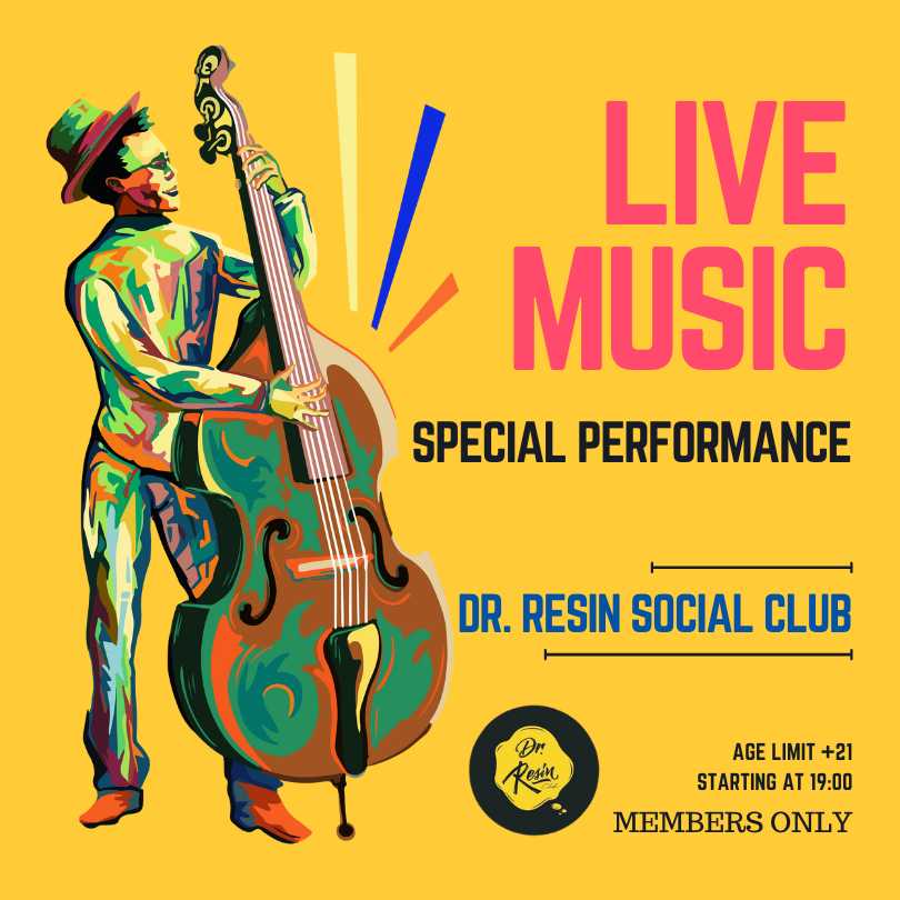 Affiche d'un concert live de contrebasse au Dr Resin Social Club