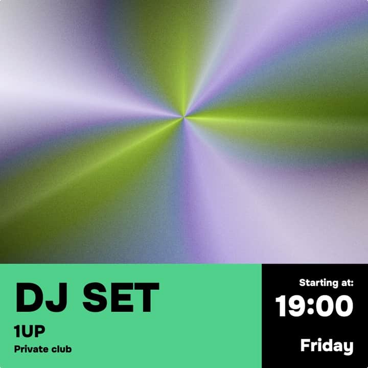 Poster of DJ set on Friday at 1UP club